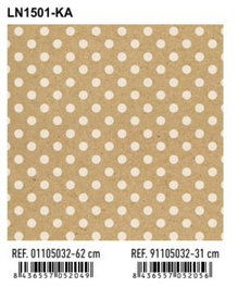 BASIKA Papel de Regalo en Bobina con Lunares 31 cm x 80 m (2 Kg aprox.)