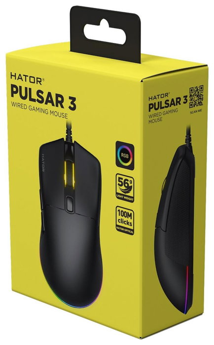 Hator Pulsar 3 HTM610 Ratón Láser Gaming Negro