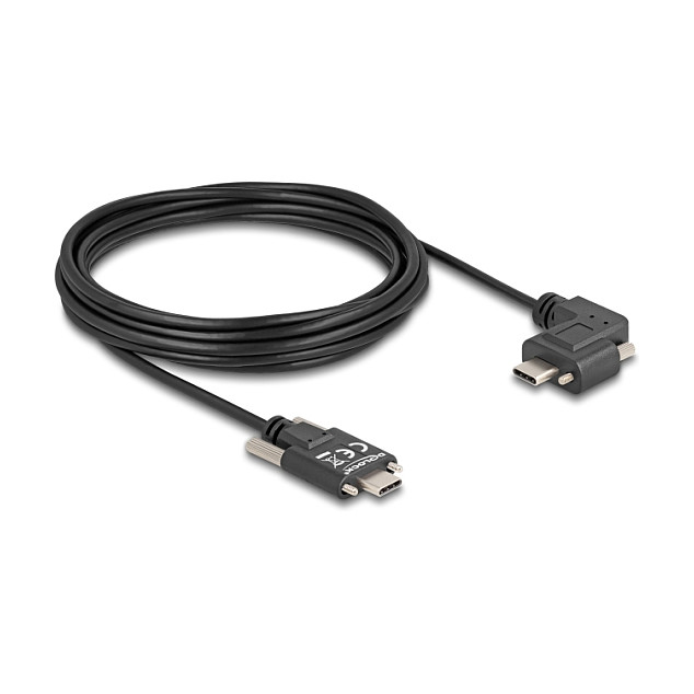 DeLOCK Cable USB 2.0 con USB Type-C™ con tornillos, acodado, 5 m