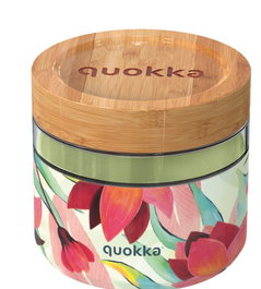 QUOKKA Recipiente de Comida de Cristal 820ml con Funda Deli Spring - Tuppermate Quokka Cristal