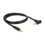 DeLOCK Cable de audio 3,5 mm 4 Pin con conector angulado, 1 m, negro