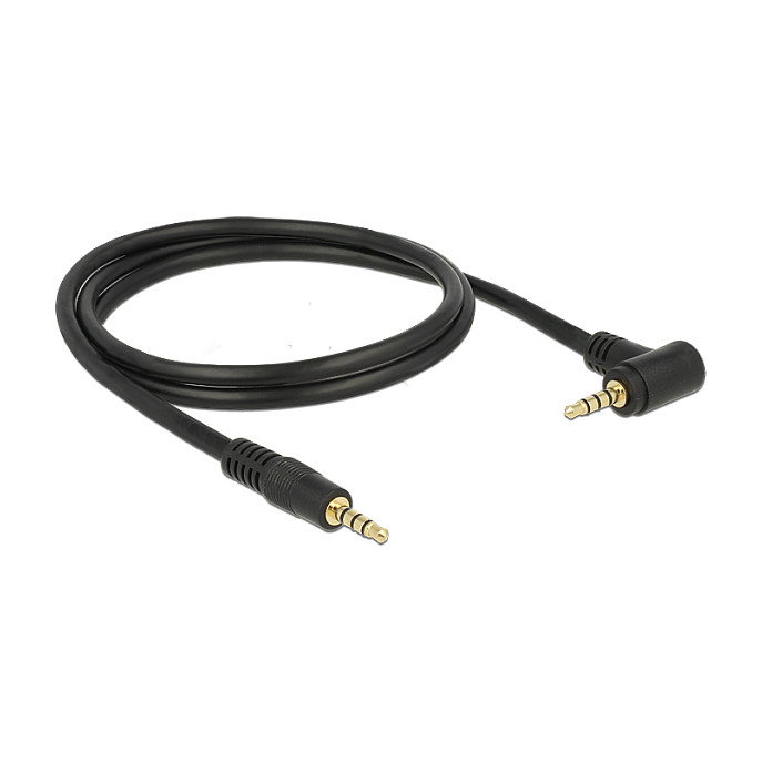 DeLOCK 84737 Cable de audio con conector en ángulo de 3,5 mm, 1 m, Negro DeLOCK 84737 Cable de audio con conector en ángulo de 3,5 mm, 1 m, Negro