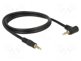 DeLOCK 84737 Cable de audio con conector en ángulo de 3,5 mm, 1 m, Negro