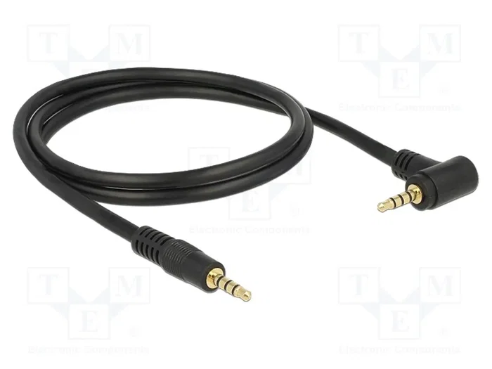 DeLOCK 84737 Cable de audio con conector en ángulo de 3,5 mm, 1 m, Negro DeLOCK 84737 Cable de audio con conector en ángulo de 3,5 mm, 1 m, Negro