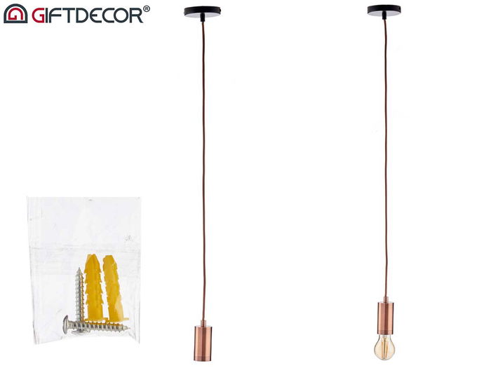 Lampara Colgante Giftdecor Acero Bronce Metal 9.5x9.5x9.7 cm (Set de 12)