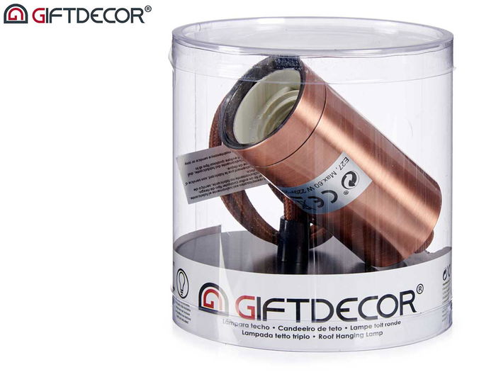 Lampara Colgante Giftdecor Acero Bronce Metal 9.5x9.5x9.7 cm (Set de 12)