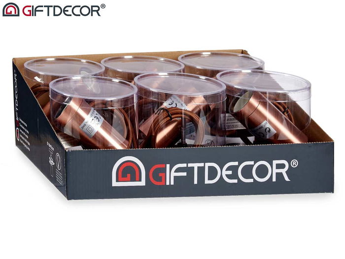 Lampara Colgante Giftdecor Acero Bronce Metal 9.5x9.5x9.7 cm (Set de 12)