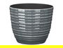 IBERGARDEN Maceta de Plástico (PP) con Rayas, 25 cm de Diámetro, Surtido de Colores (Antracita, Gris, Verde) (Set de 12)
