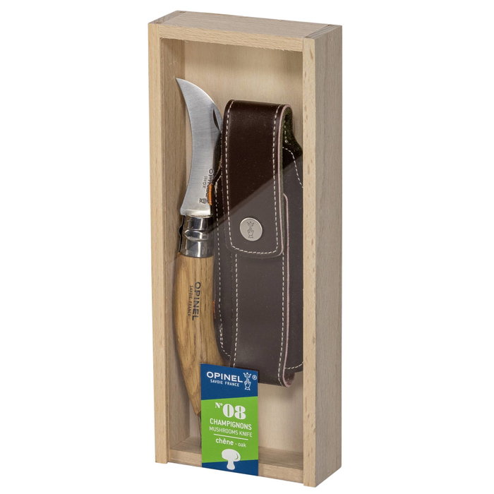 Opinel Set de Regalo Cuchillo para Setas con Mango de Roble y Estuche de Madera Opinel Set de Regalo Cuchillo para Setas con Mango de Roble y Estuche de Madera