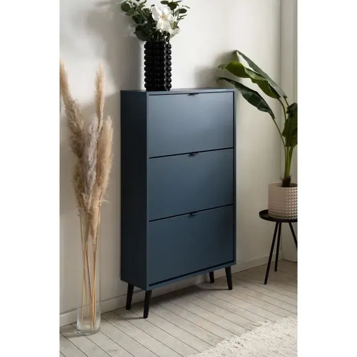 VIGO Zapatero VIGO 49A Azul Noche Patas Madera Maciza 70 x 24 x 125 cm