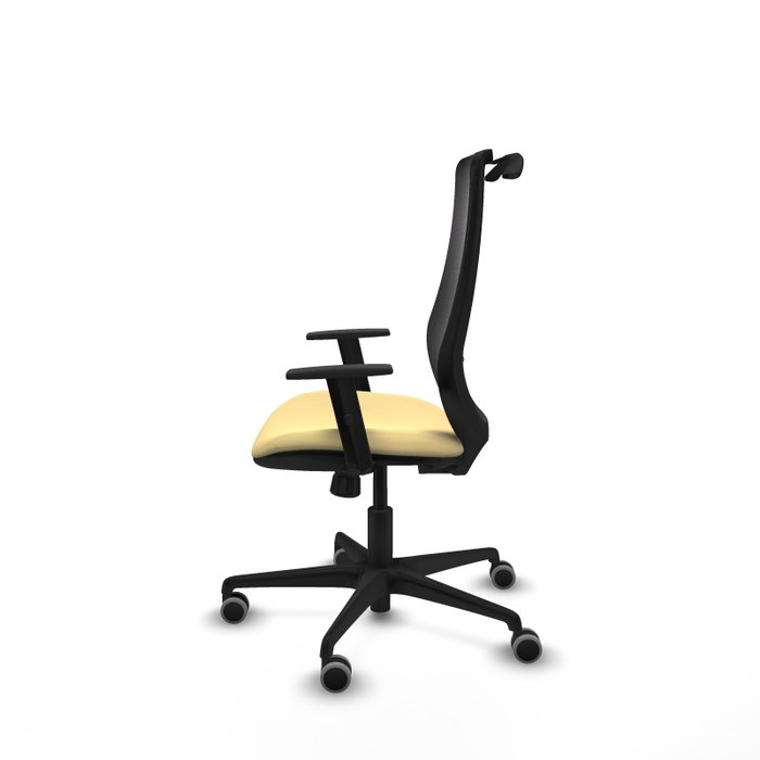 PIQUERAS Y CRESPO Silla de oficina Mardos con mecanismo Sincro, Crema y Negro PIQUERAS Y CRESPO Silla de oficina Mardos con mecanismo Sincro, Crema y Negro