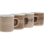 DKD Home Decor Set de 4 Tazas de Gres Marrón 285 ml