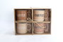 DKD Home Decor Set de 4 Tazas de Gres Marrón 285 ml