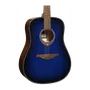 LAG Guitarra Acústica Dreadnought Edición Limitada Blue Burst Azul Tapa Cedro Rojo Macizo Mástil Caoba