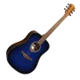 LAG Guitarra Acústica Dreadnought Edición Limitada Blue Burst Azul Tapa Cedro Rojo Macizo Mástil Caoba