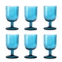DKD Home Decor Set de 6 Copas de Cristal Burbujas Turquesa 300ml