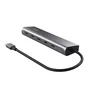 Trust Halyx - Hub USB-C de Aluminio con 5 Puertos (4 USB-C + 1 Passthrough 100W) - USB 3.2 Gen 1 - Color Plata