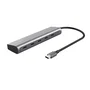 Trust Halyx - Hub USB-C de Aluminio con 5 Puertos (4 USB-C + 1 Passthrough 100W) - USB 3.2 Gen 1 - Color Plata