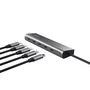 Trust Halyx - Hub USB-C de Aluminio con 5 Puertos (4 USB-C + 1 Passthrough 100W) - USB 3.2 Gen 1 - Color Plata