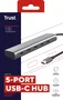 Trust Halyx - Hub USB-C de Aluminio con 5 Puertos (4 USB-C + 1 Passthrough 100W) - USB 3.2 Gen 1 - Color Plata