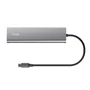 Trust Halyx - Hub USB-C de Aluminio con 5 Puertos (4 USB-C + 1 Passthrough 100W) - USB 3.2 Gen 1 - Color Plata