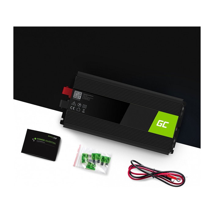 Green Cell INV12 Convertidor de Voltaje DC-AC 12V a 230V 3000W/6000W Inversor de Corriente para Coche