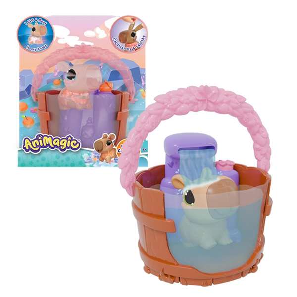 Bizak Mascota Animagic Let's Glo Capibara Spa Time Juguete que flota y brilla en español