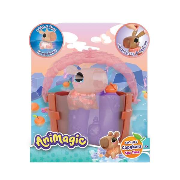 Bizak Mascota Animagic Let's Glo Capibara Spa Time Juguete que flota y brilla en español