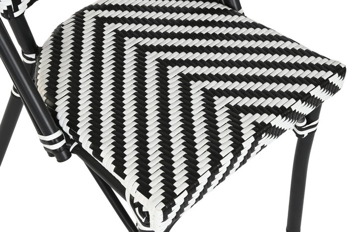 DKD Home Decor Silla de Aluminio y Ratán Sintético Negro