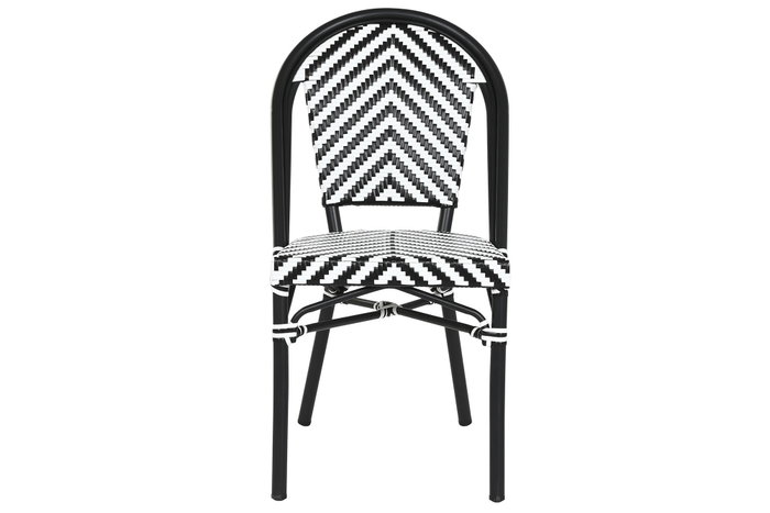 DKD Home Decor Silla de Aluminio y Ratán Sintético Negro