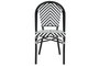 DKD Home Decor Silla de Aluminio y Ratán Sintético Negro