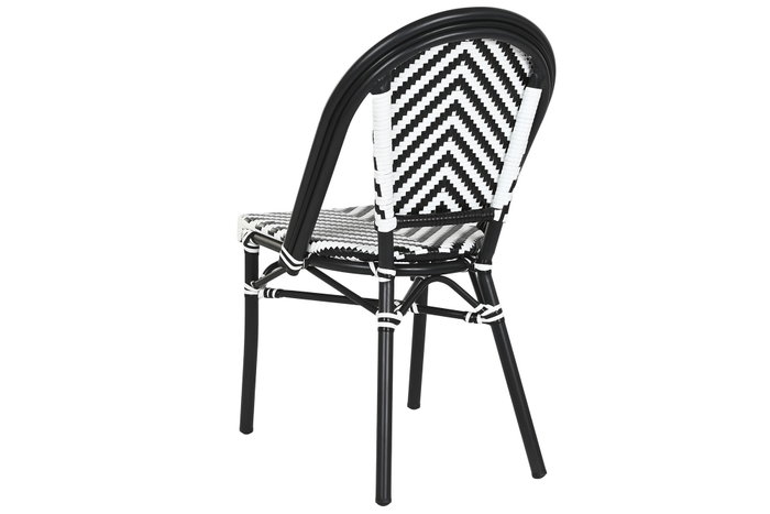 DKD Home Decor Silla de Aluminio y Ratán Sintético Negro