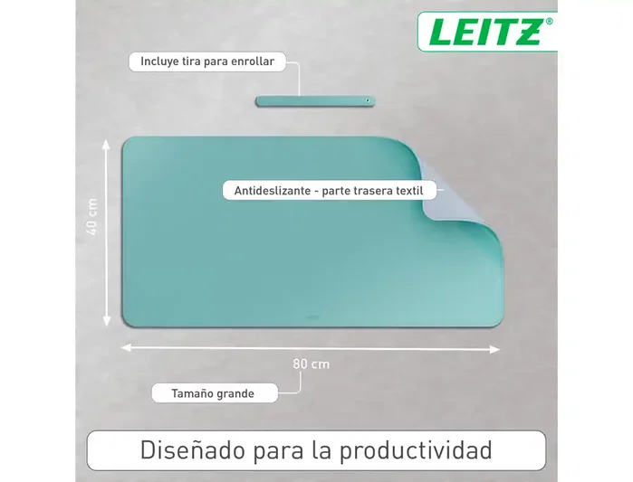 Leitz Alfombrilla de Sobremesa 80x40 cm Verde Menta Leitz Alfombrilla de Sobremesa 80x40 cm Verde Menta