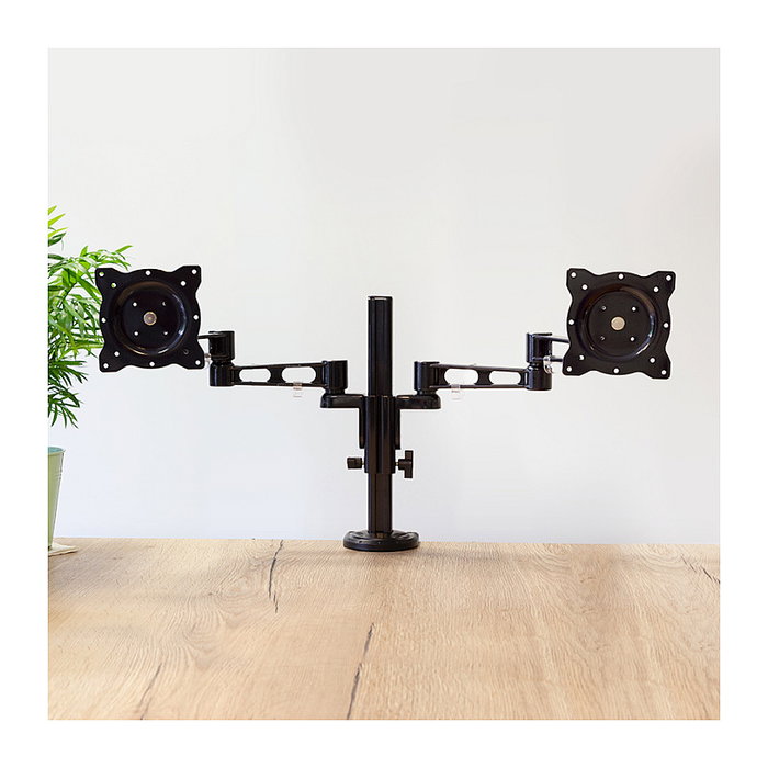 LogiLink Soporte para monitor doble de 13-26 pulgadas en aluminio