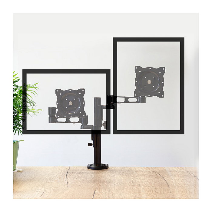 LogiLink Soporte para monitor doble de 13-26 pulgadas en aluminio