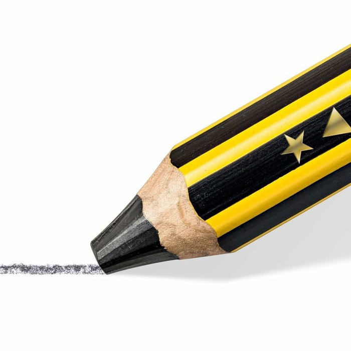 Staedtler Lápiz de Grafito Noris Junior 141 Extragrueso, Mina 2B, Caja de 6 unidades