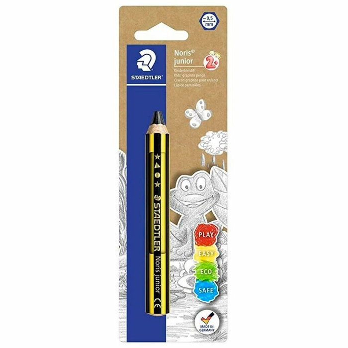 Staedtler Lápiz de Grafito Noris Junior 141 Extragrueso, Mina 2B, Caja de 6 unidades