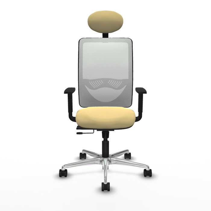 PIQUERAS Y CRESPO Silla de Oficina Zulema con Mecanismo Sincro/Traslack Crema y Blanco