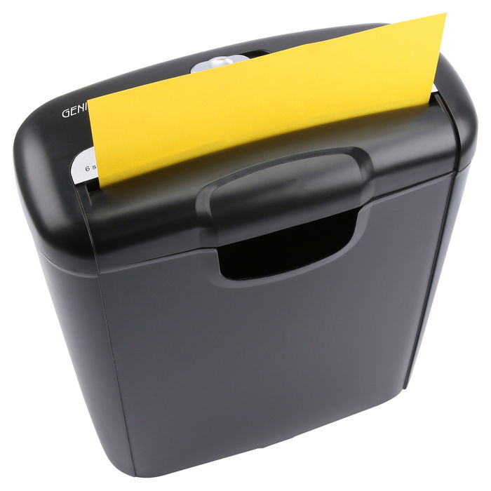 GENIE Trituradora de Papel 240S - Corte en Tiras 6 mm, P-2, para 6 Hojas, 12 L, Negro GENIE Trituradora de Papel 240S - Corte en Tiras 6 mm, P-2, para 6 Hojas, 12 L, Negro