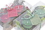 DKD Home Decor Vela Navidad Tradicional Verde Rojo Set de 2 Piezas 5.5 x 5.5 x 6 cm Cristal Cera Parafina