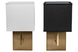 DKD Home Decor Lámpara Aplique Glam Blanco Negro Metal y Poliéster 19 x 30 x 15 cm (2 Unidades)