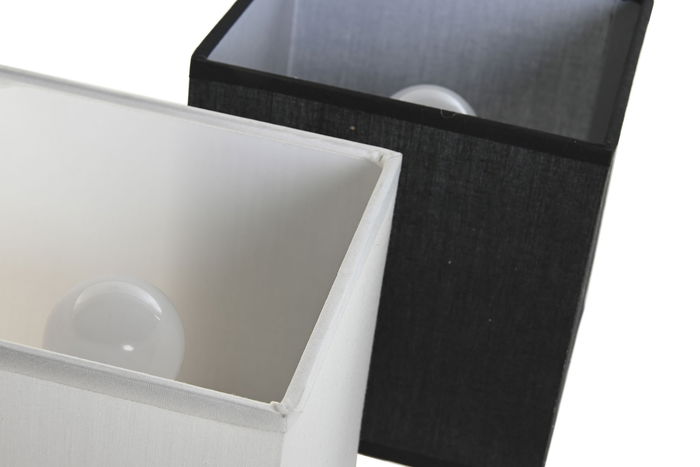 DKD Home Decor Lámpara Aplique Glam Blanco Negro Metal y Poliéster 19 x 30 x 15 cm (2 Unidades)