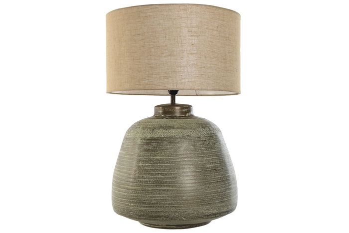 DKD Home Decor Lámpara Sobremesa Mundra Cobre y Beige Aluminio 42 x 65 x 42 cm