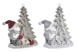 DKD Home Decor Set de 2 Figuras de Árbol de Resina con LED