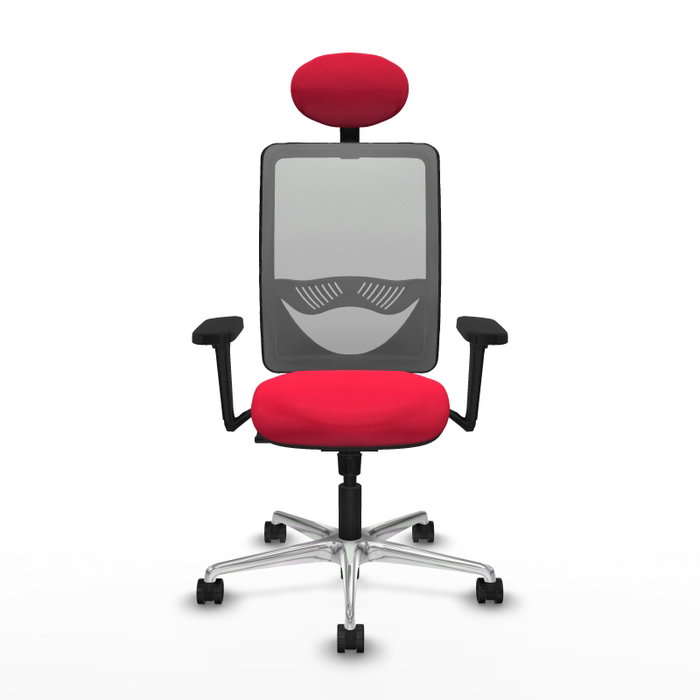 PIQUERAS Y CRESPO Silla de oficina Zulema con mecanismo Sincro, Rojo y Gris
