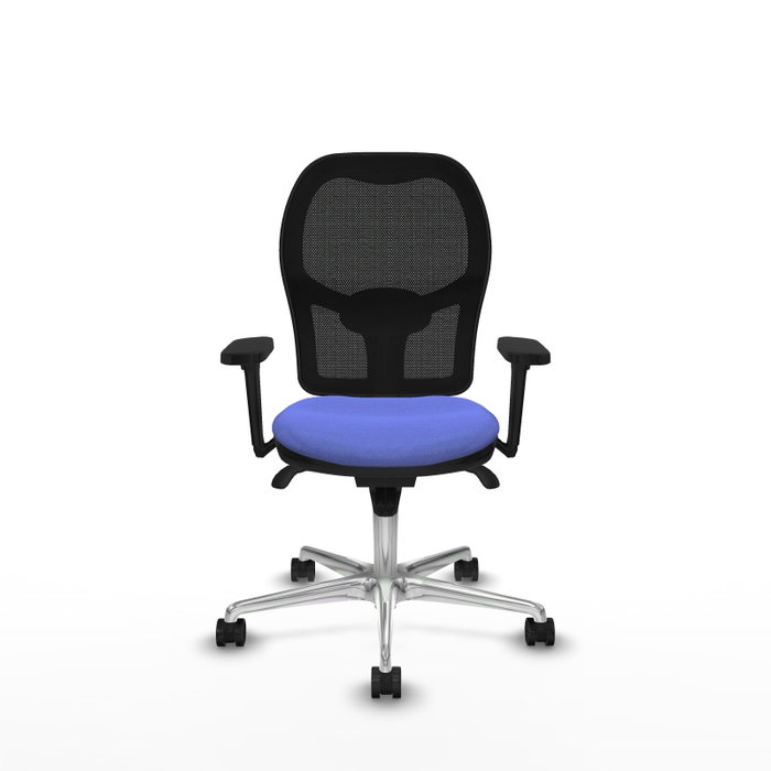 PIQUERAS Y CRESPO Silla de oficina Jorquera con mecanismo Sincro, Tela Azul claro y Malla Negra