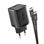 NGS BUD65W-AC Cargador GaN USB-C 65W Carga Rápida con Cable 1.5m y 4 Conectores para Portátil Acer - Universal, PD 3.0, PPS, Voltaje 5-20V, Color Negro