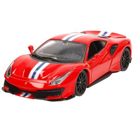 BURAGO Ferrari 488 Pista Coche a Escala 1:24 con Apertura de Puertas Manual, Juguete para Niños +3 Años