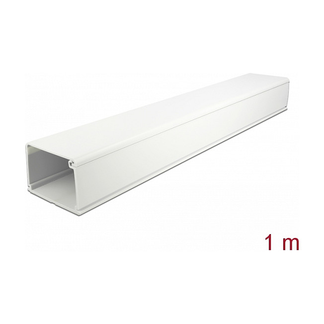 DeLOCK Conducto para cables con tapa autoadhesivo 83 x 54 mm - 1 m blanco