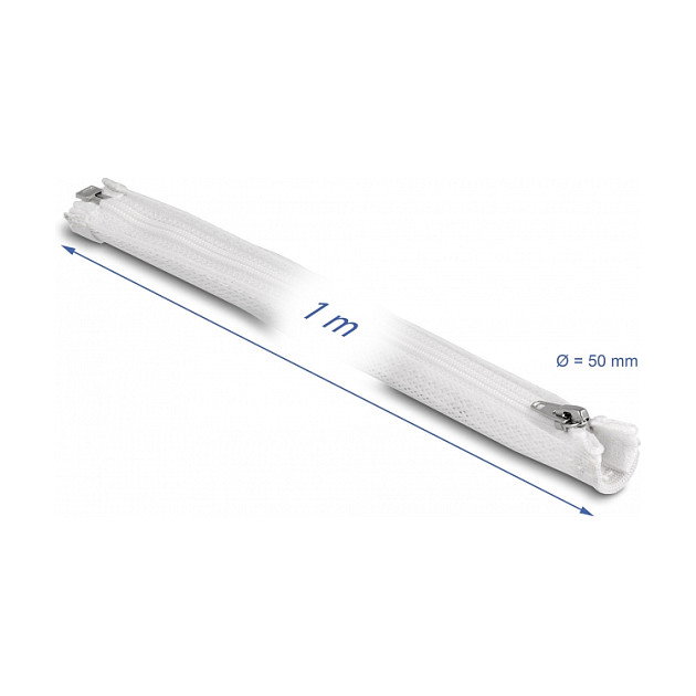 DeLOCK Manga trenzada con cierre de cremallera resistente al calor 1 m x 50 mm blanco DeLOCK Manga trenzada con cierre de cremallera resistente al calor 1 m x 50 mm blanco
